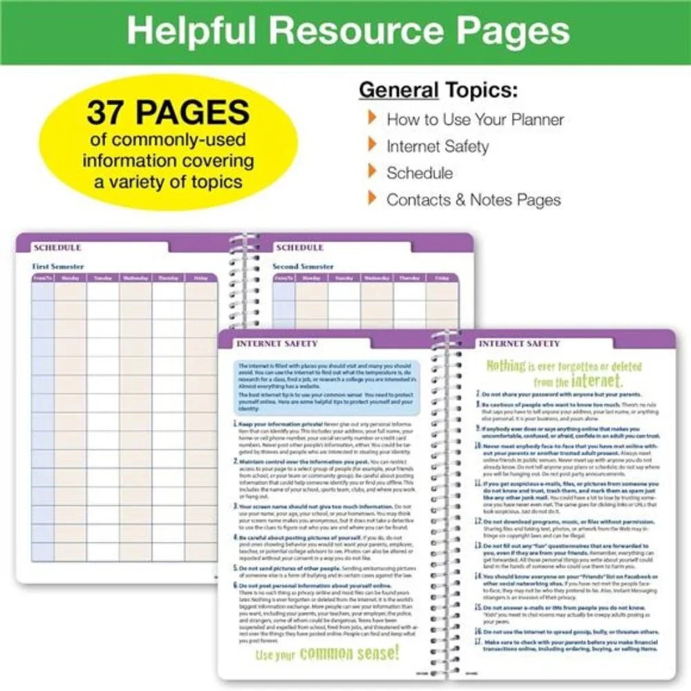2024-2025 Student Planner: Academic Year, Ruler/Bookmark‎ & Stickers Included